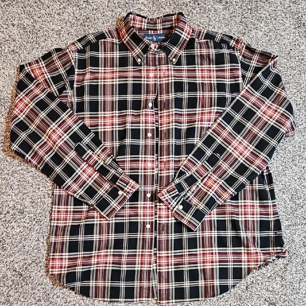 Mens RALPH LAUREN BLUE LABEL Button Down Plaid Shirt